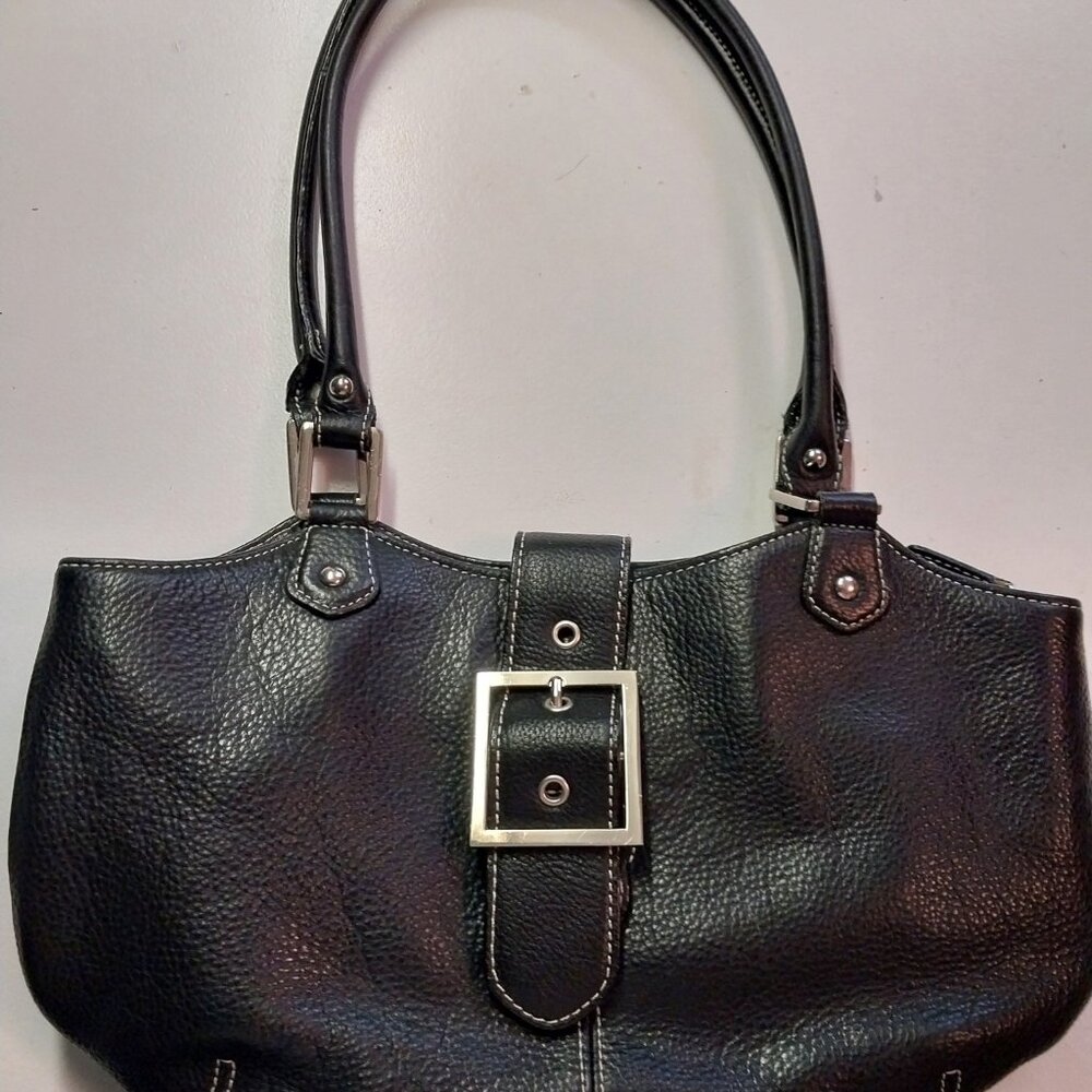 Tignanello Black Leather Shoulder Bag